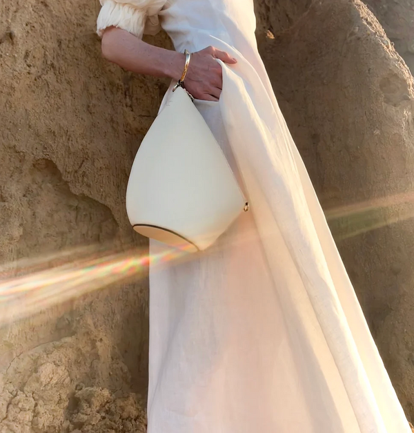 Esha Soni Slope Bag in Ivory French Calf