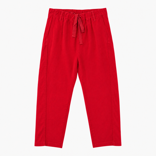 Sanderlak Baby Cord Drawstring Pants in Neon Red